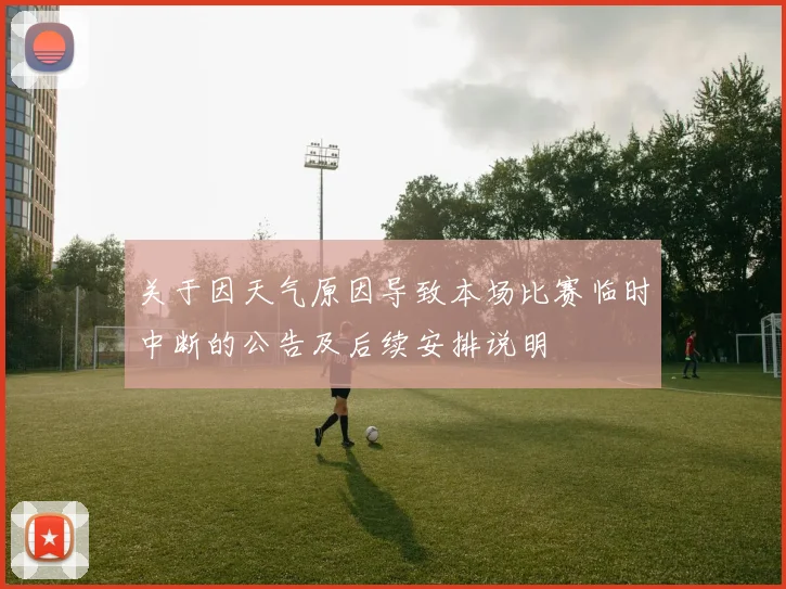 关于因天气原因导致本场比赛临时中断的公告及后续安排说明